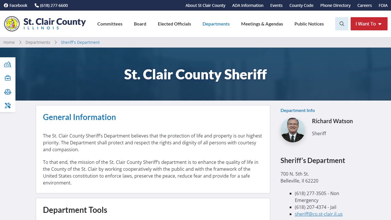 Sheriff's Department | Departments | St. Clair